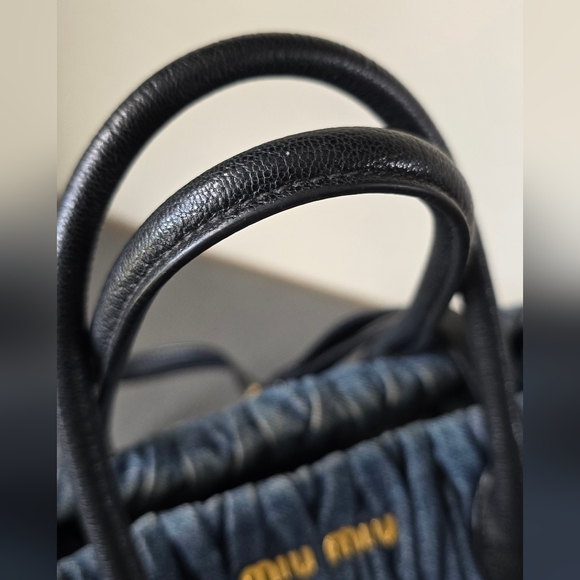 ××× SOLD ××× Miu Miu Matelasse Denim 2way Bag - Picture 11 of 17